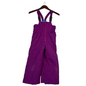 Lands End Kids Snow Bib Pants Size 6 Purple Insulated Ski Winter Adjustable